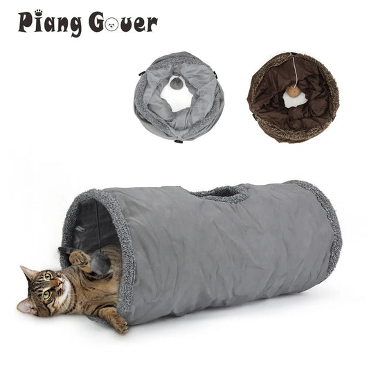 Cozy Foldable Cat Tunnel: The Perfect Toy and Hideaway for Your Feline Friend in Autumn and Winter