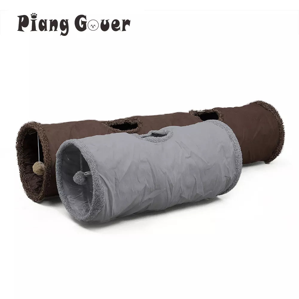 Cozy Foldable Cat Tunnel: The Perfect Toy and Hideaway for Your Feline Friend in Autumn and Winter