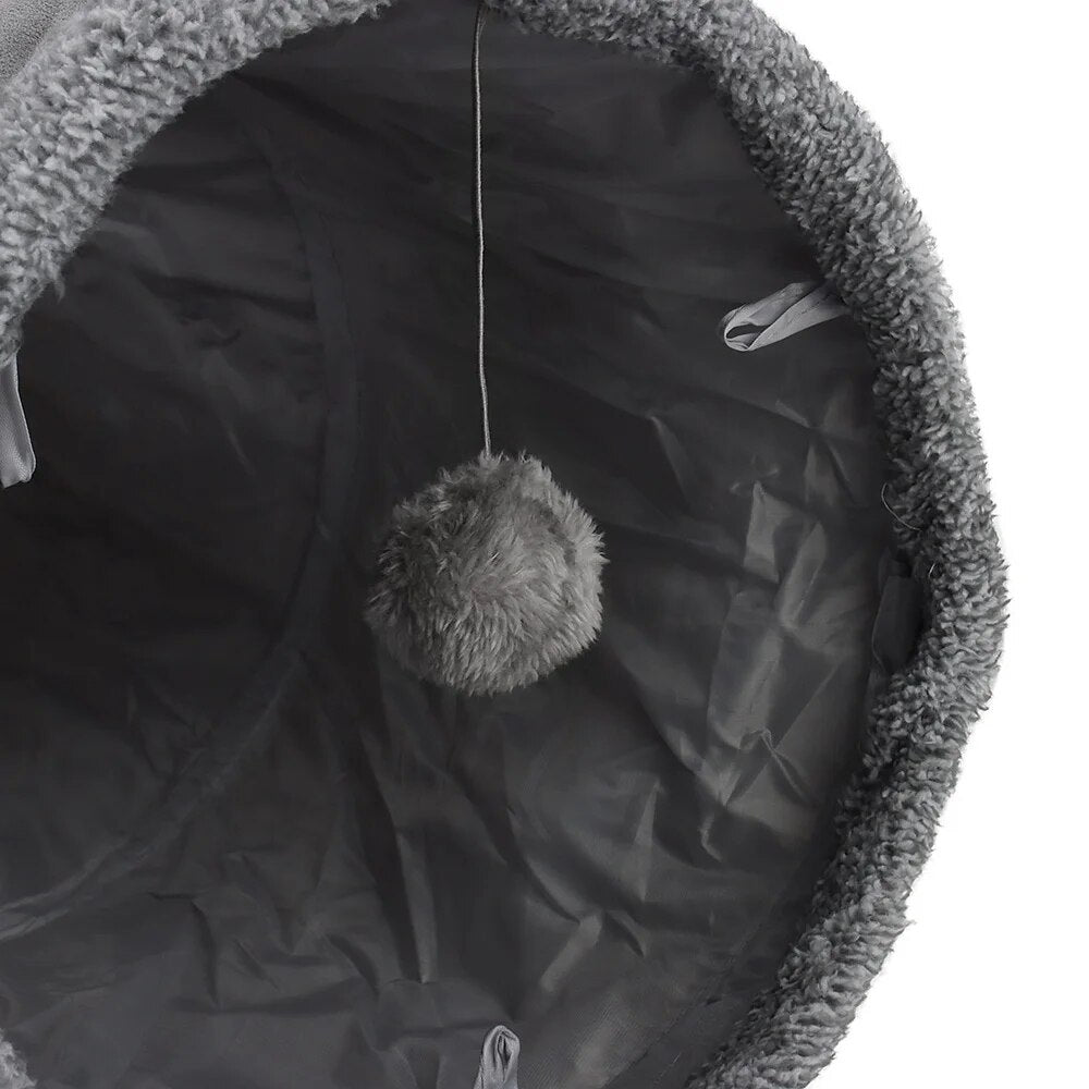Cozy Foldable Cat Tunnel: The Perfect Toy and Hideaway for Your Feline Friend in Autumn and Winter